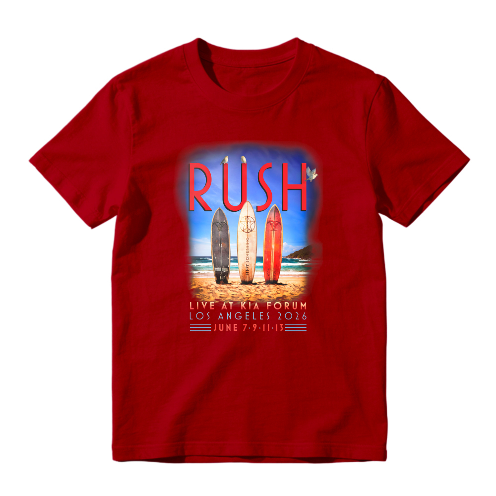 Rush Live At Kia Forum Los Angeles 2016 Surfboards Beach Graphic T-shirt