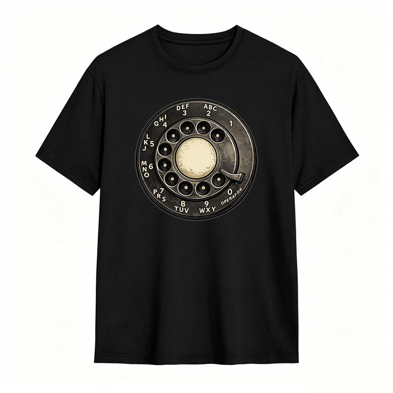 Retro Rotary Phone Dial Pattern T-shirt