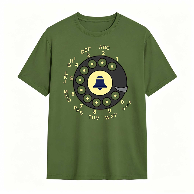 Retro Telephone Dial With Bell Design T-shirt