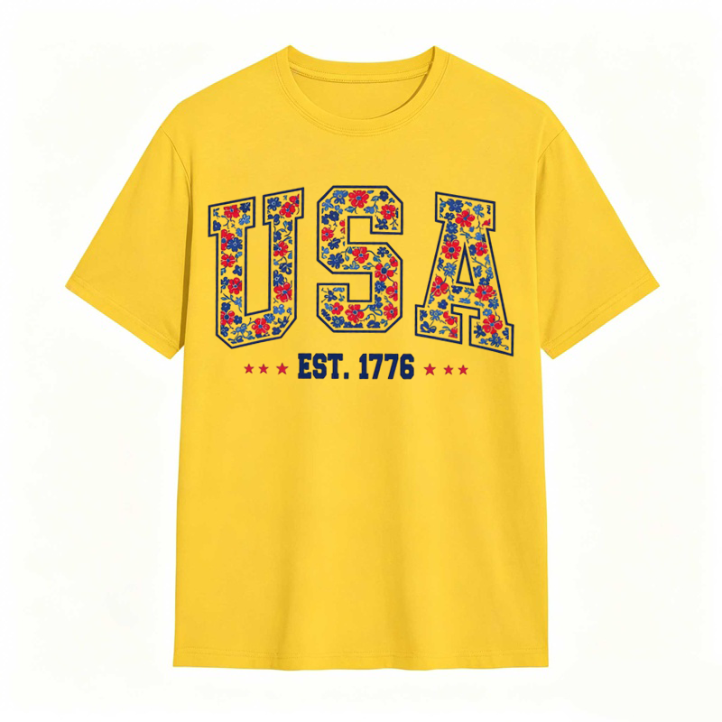 Comfort Colors Floral USA T-Shirt