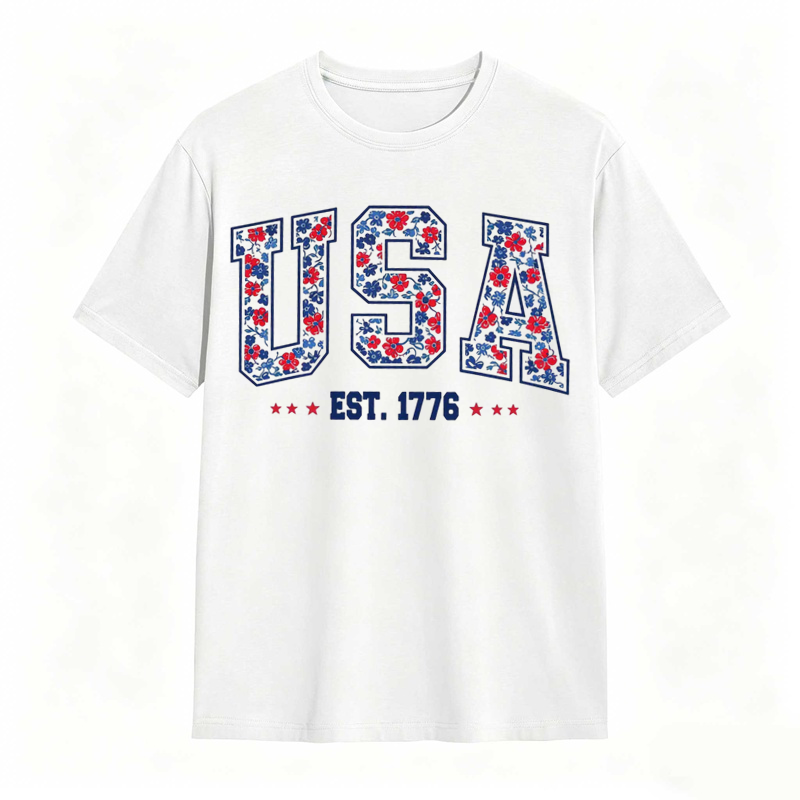Comfort Colors Floral USA T-Shirt