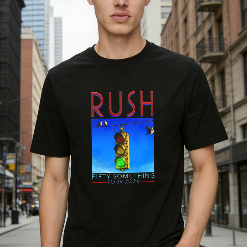 Rush Fifty Something Tour 2026 Traffic Light Graphic T-shirt