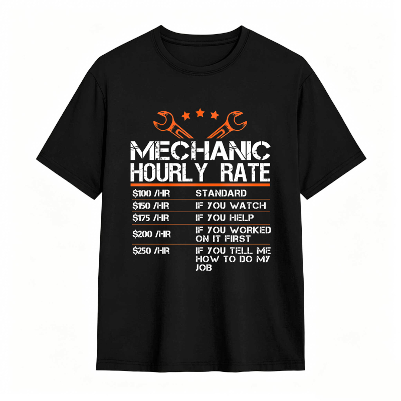 Dorawear™ Mechanic Hourly Rate Chart With Wrenches And Stars Unisex Classic T-shirt