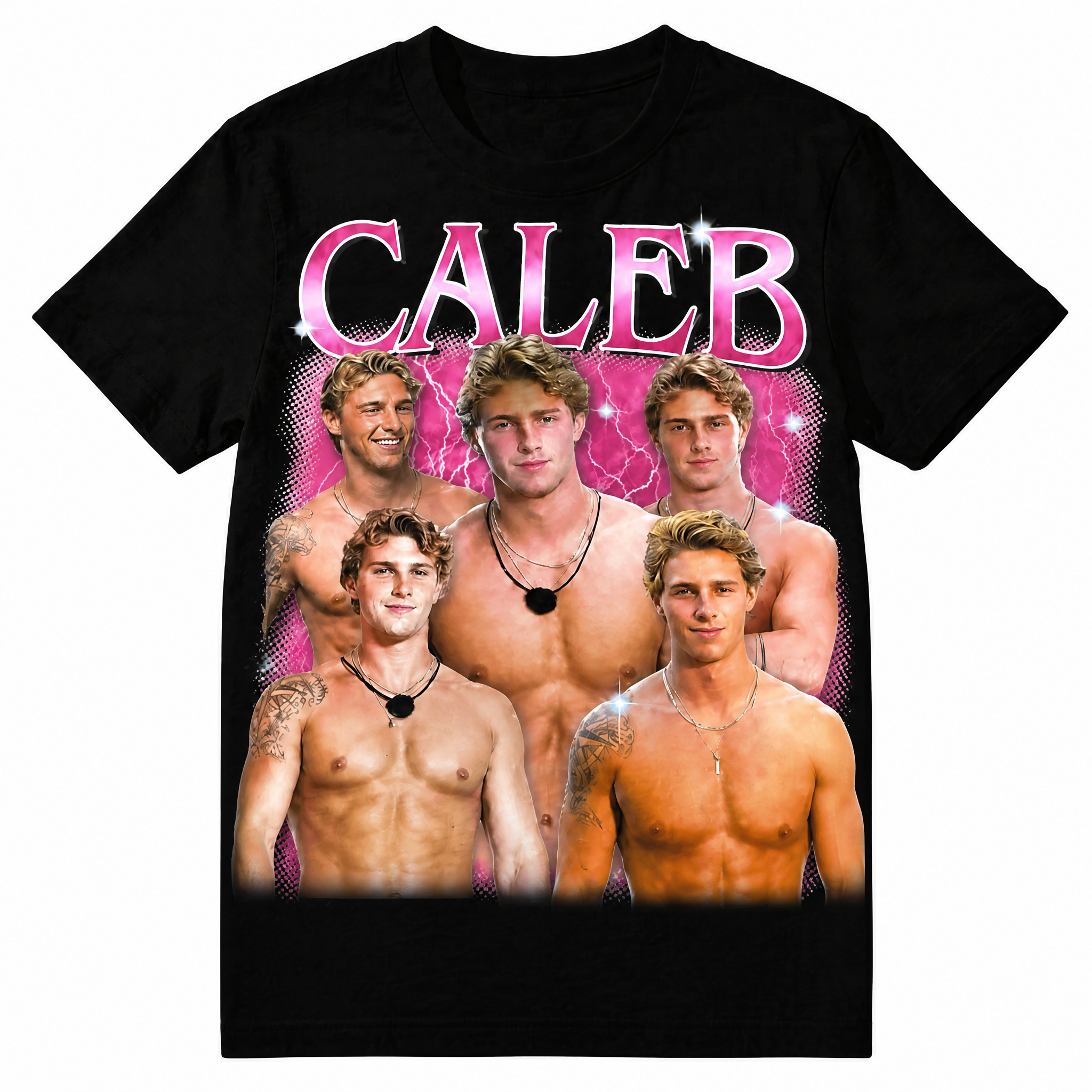 Caleb Photo Collage Graphic Tee | Vintage Fan Shirt
