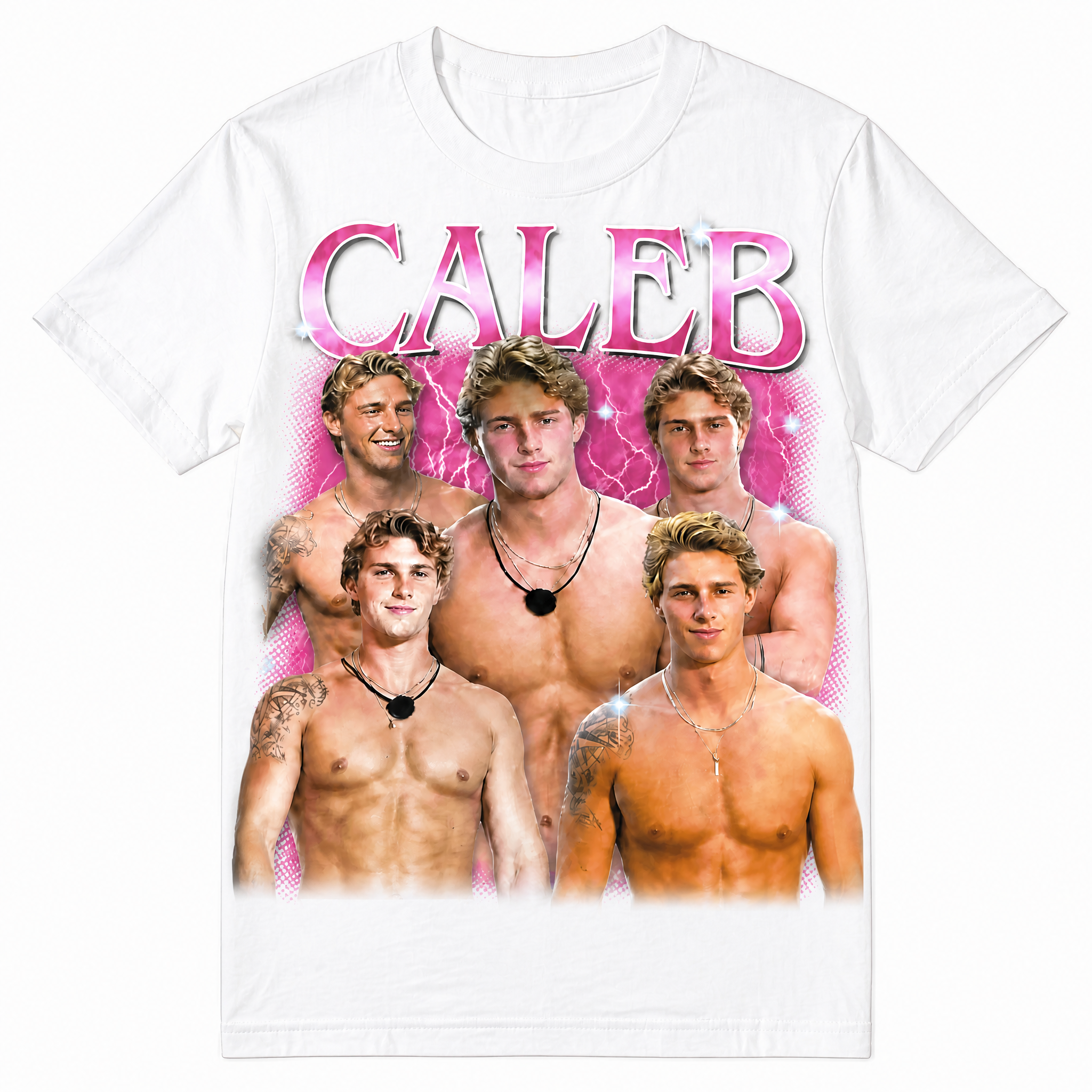 Caleb Photo Collage Graphic Tee | Vintage Fan Shirt