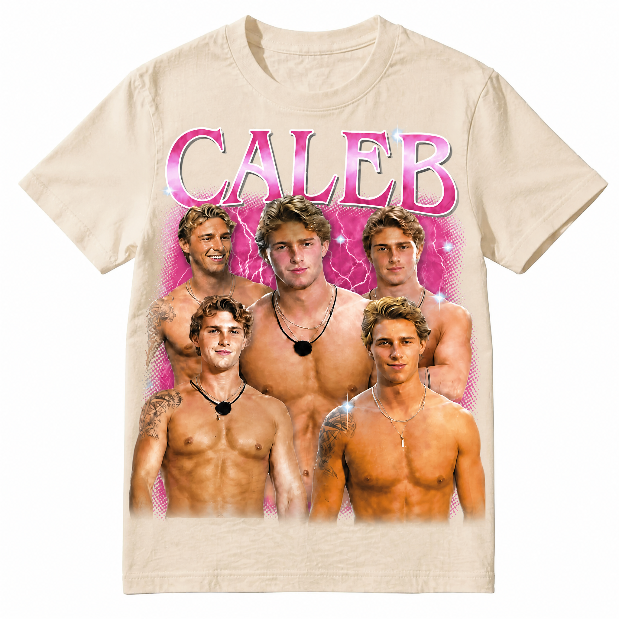 Caleb Photo Collage Graphic Tee | Vintage Fan Shirt