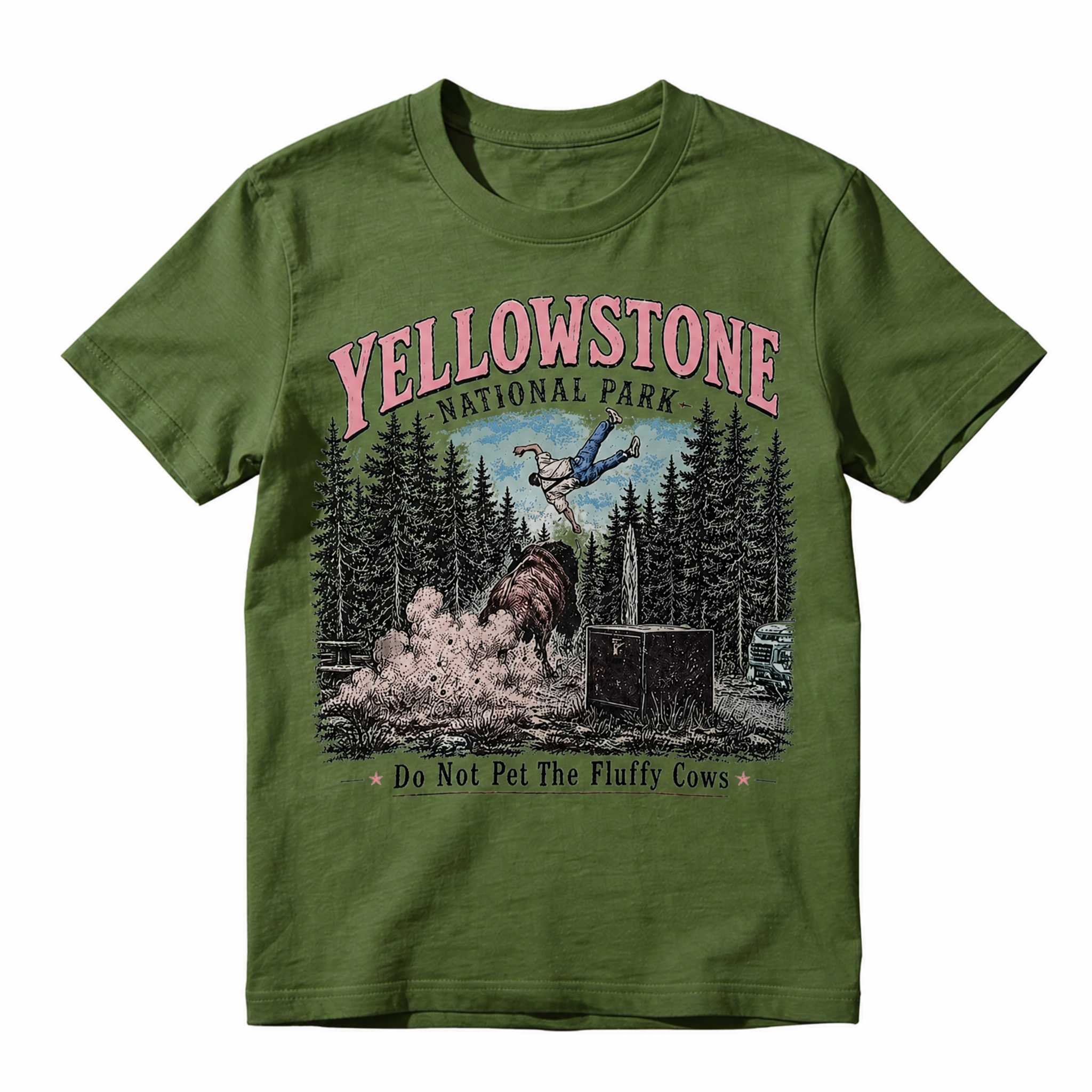 Do Not Pet The Fluffy Cows Funny T-Shirt |Yellowstone National Park Funny Graphic T-Shirt