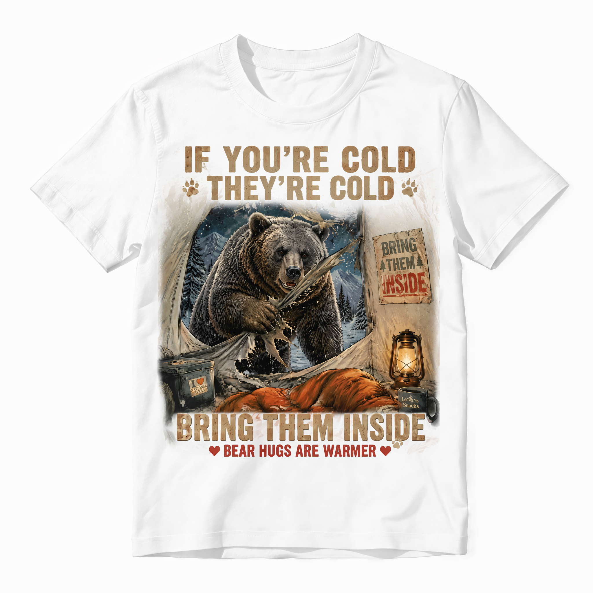 "If You're Cold They're Cold" Sarcastic Grizzly Bear Vintage T-Shirt