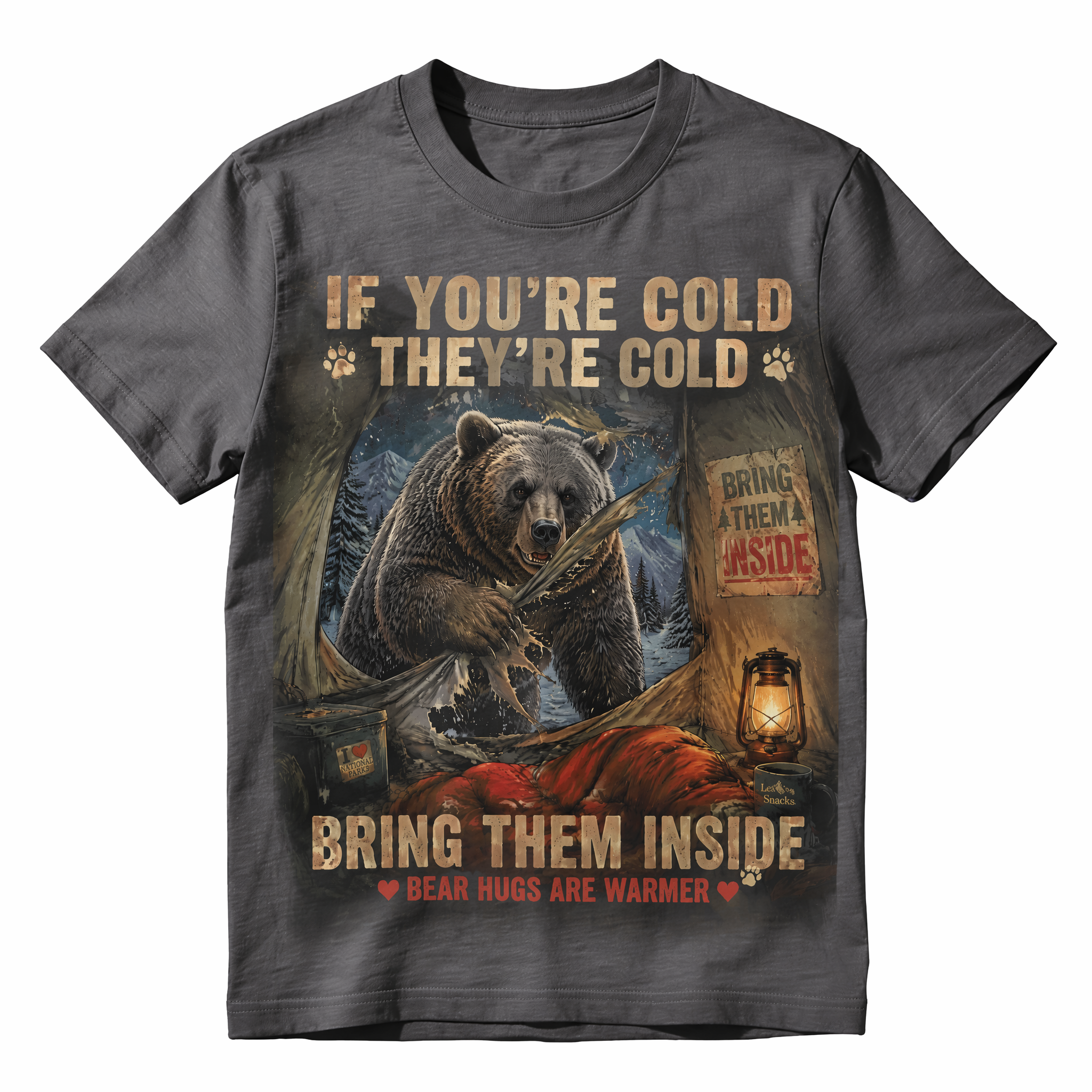 "If You're Cold They're Cold" Sarcastic Grizzly Bear Vintage T-Shirt