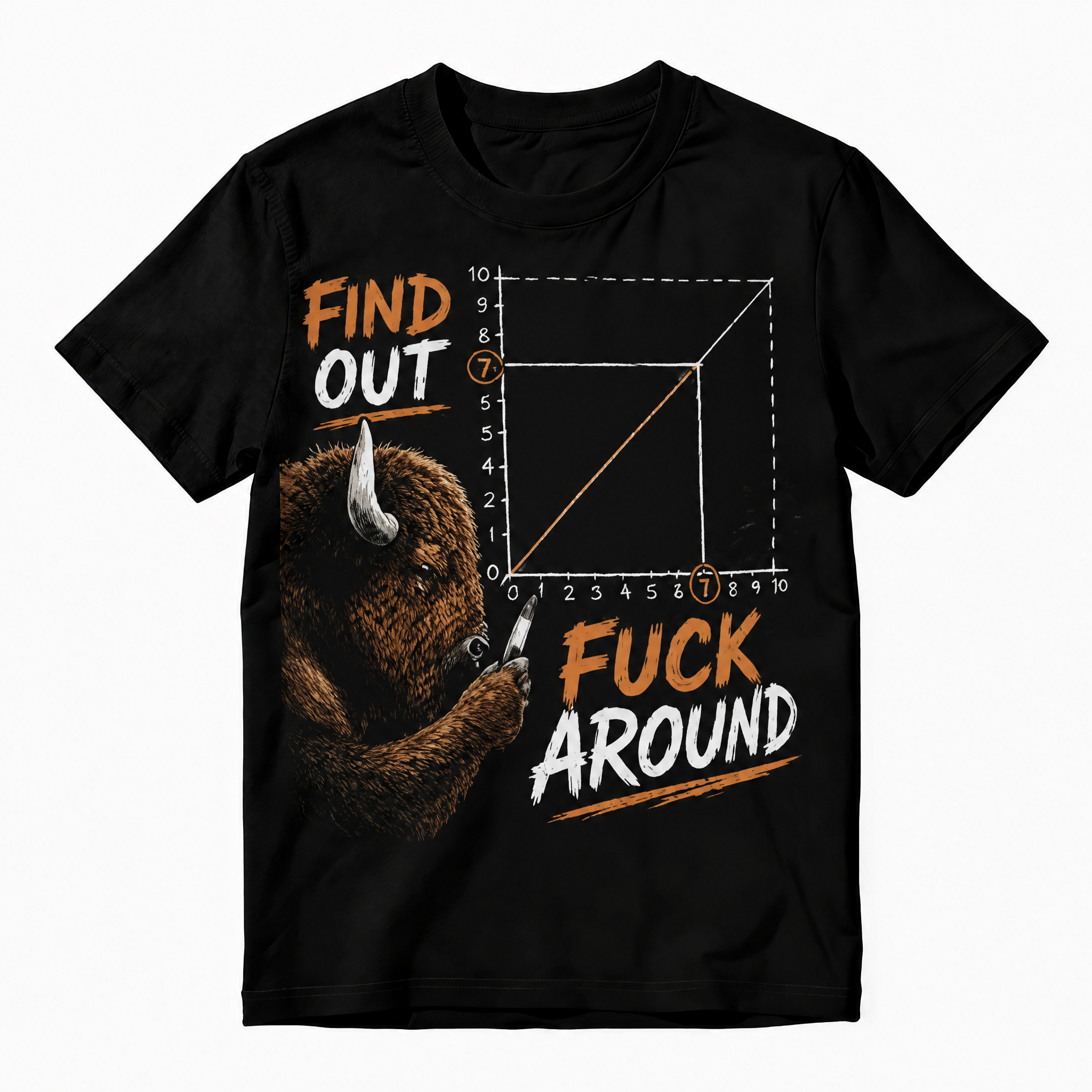 Find Out Funny Bison Graphic T-Shirt | FAFO Meme Vintage Graphic Tee