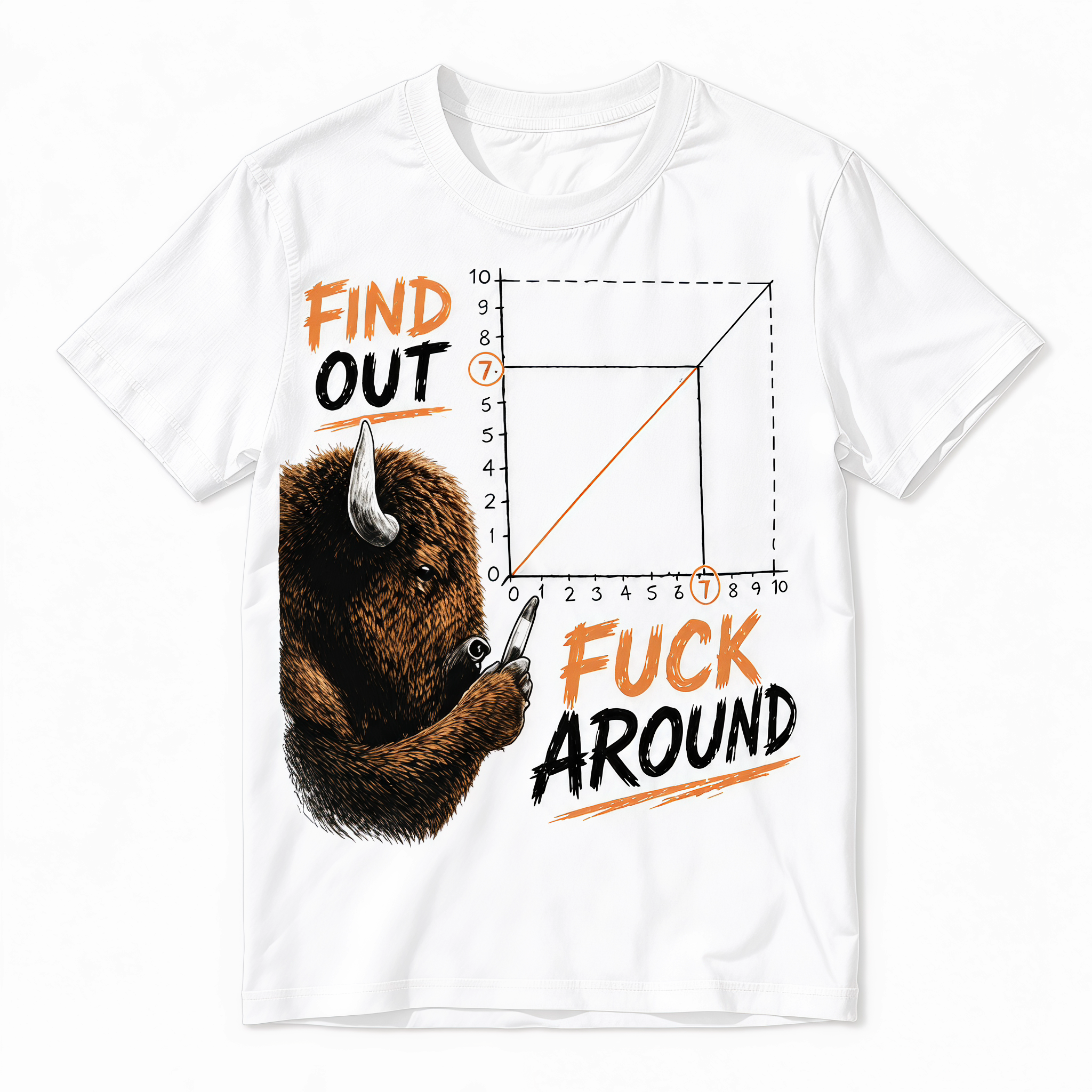 Find Out Funny Bison Graphic T-Shirt | FAFO Meme Vintage Graphic Tee