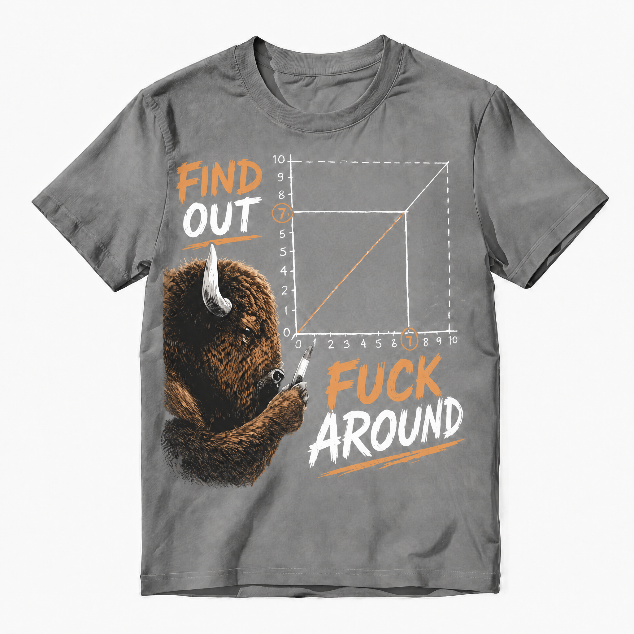 Find Out Funny Bison Graphic T-Shirt | FAFO Meme Vintage Graphic Tee