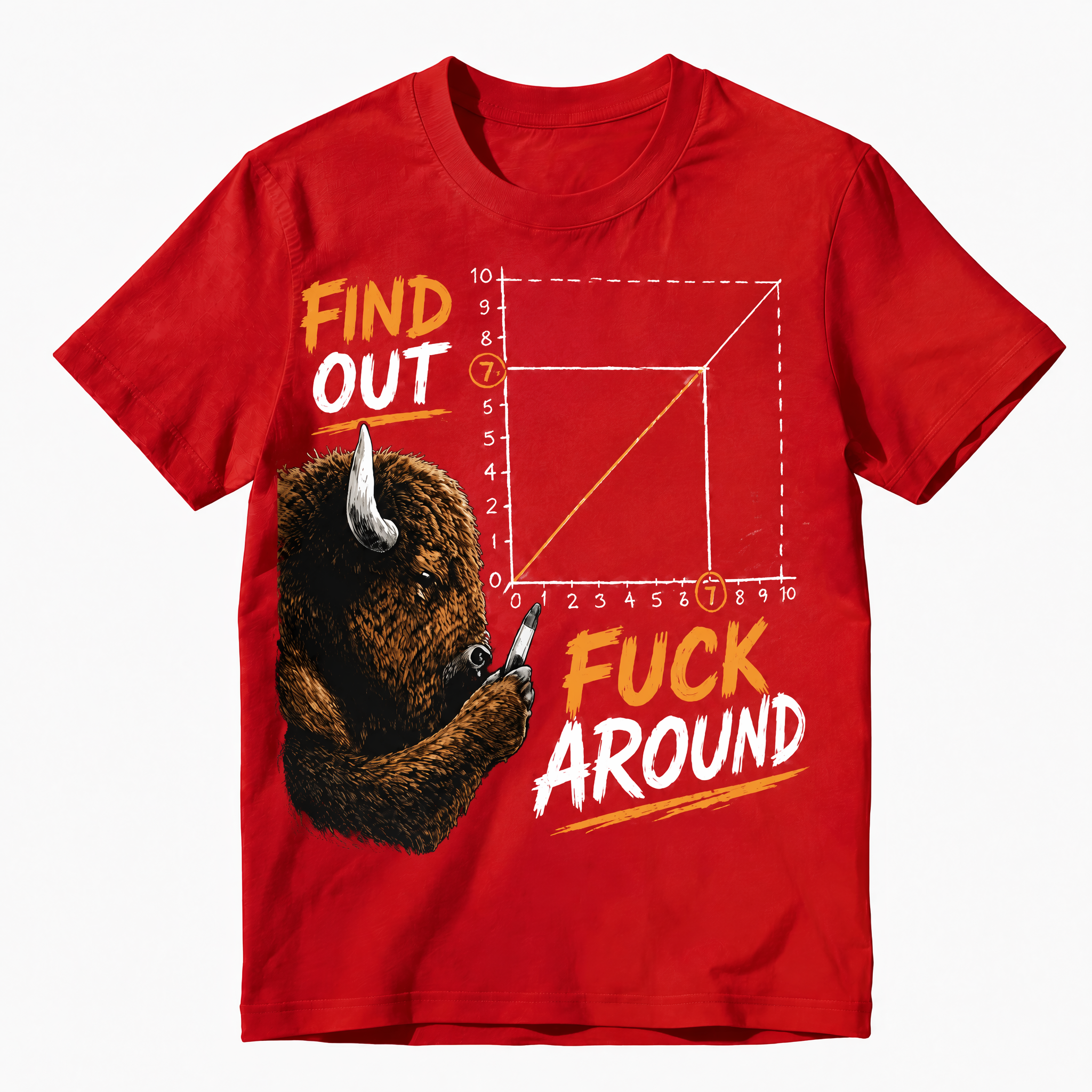 Find Out Funny Bison Graphic T-Shirt | FAFO Meme Vintage Graphic Tee