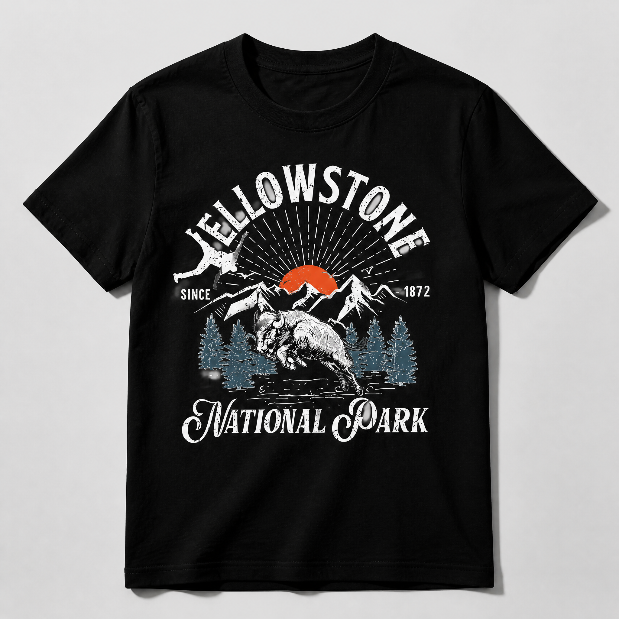 Yellowstone National Park Vintage Bison Graphic T-Shirt | Retro Outdoor Adventure Tee
