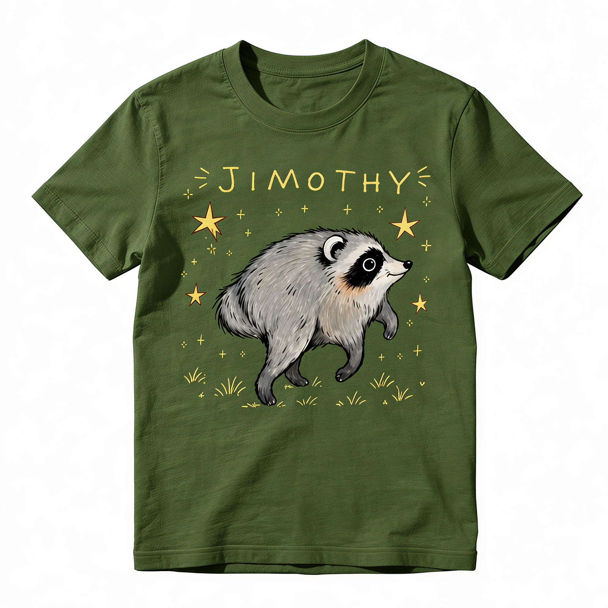 Jimothy Raccoon Graphic T-Shirt | Cute Funny Animal Vintage Tee