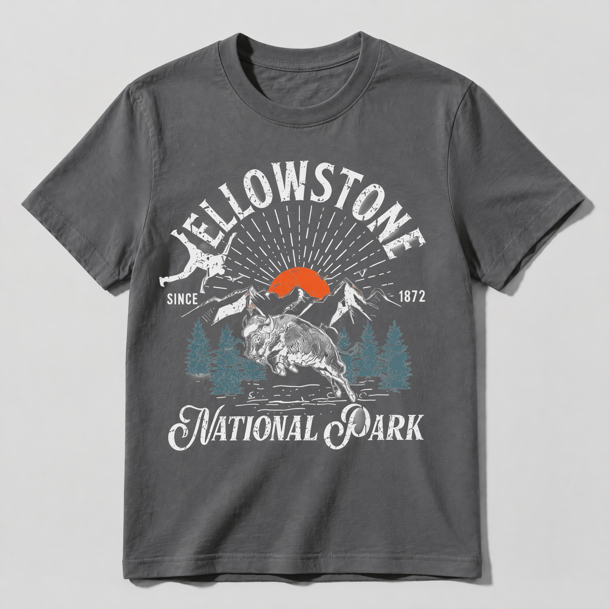 Yellowstone National Park Vintage Bison Graphic T-Shirt | Retro Outdoor Adventure Tee