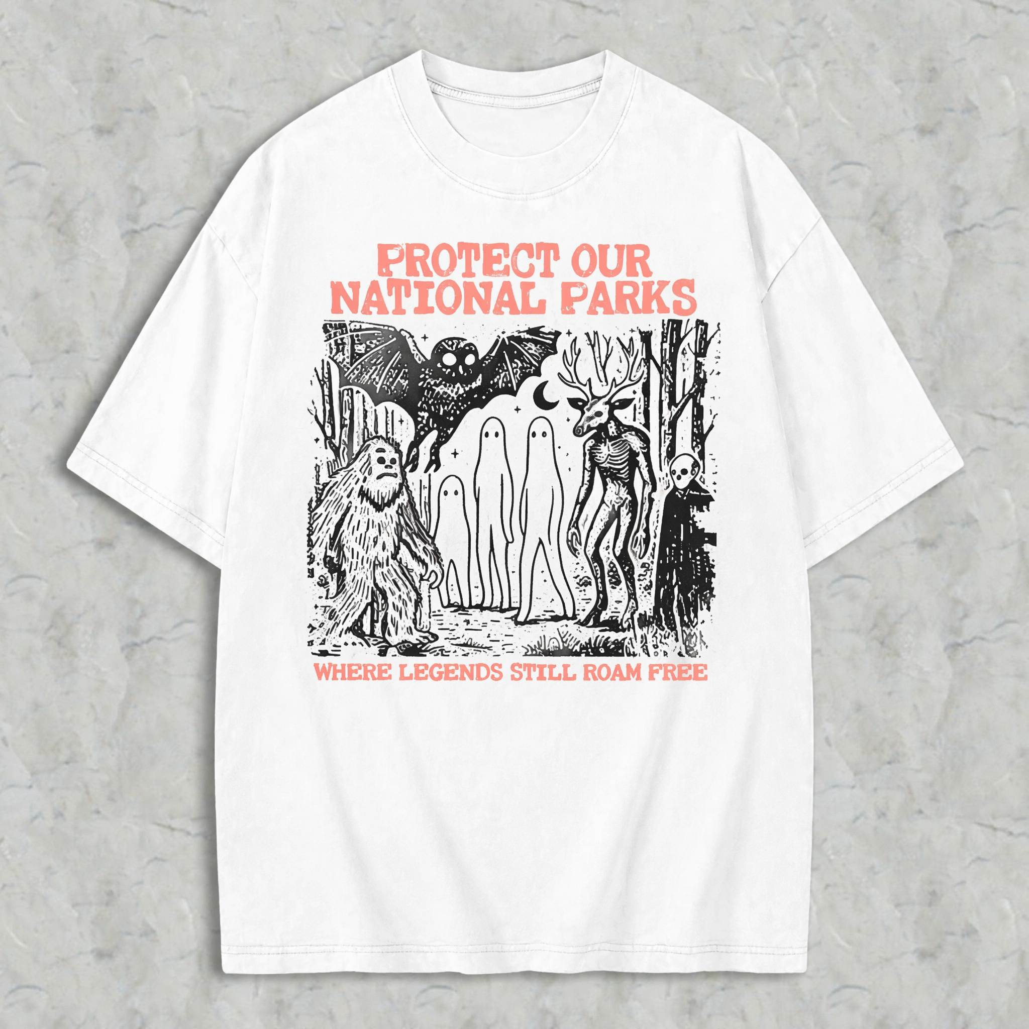 Protect Our National Parks Where Legends Still Roam Free Graphic Washed T-shirt