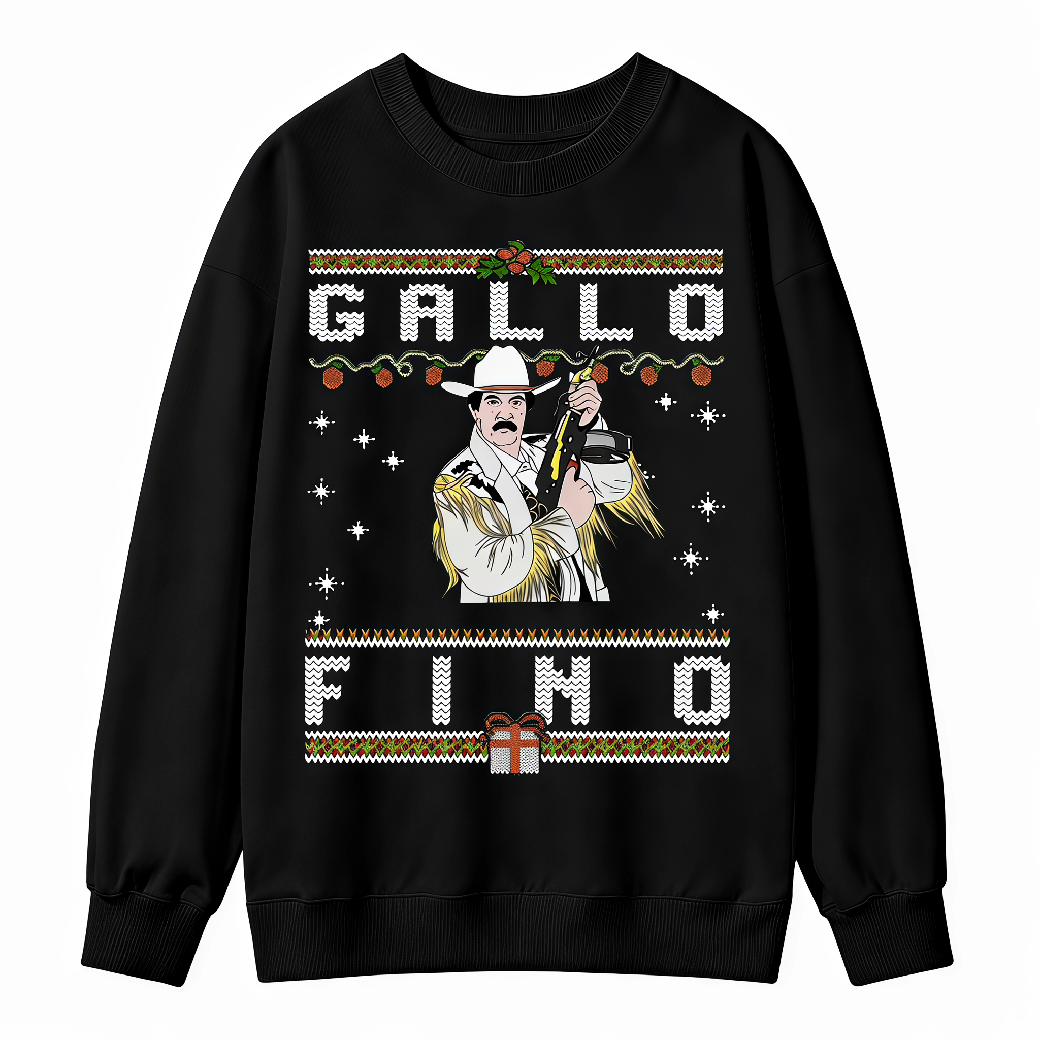 Funny Cowboy Christmas Sweatshirt | Christmas Party Western Graphic Crewneck Sweater
