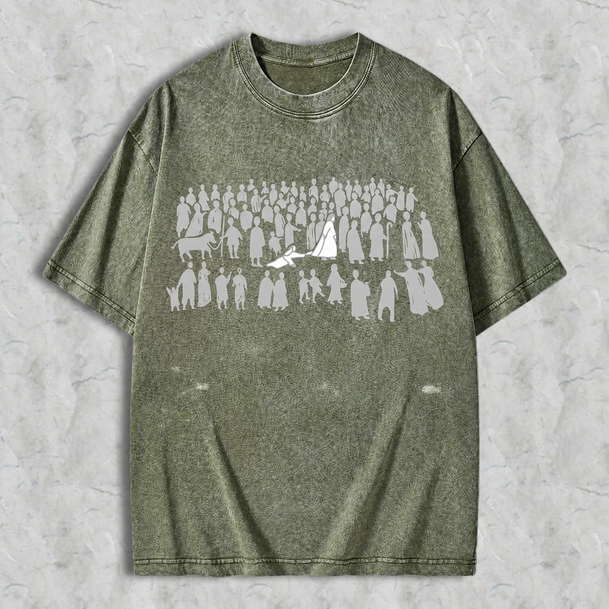 Women's Christian Printed Short-Sleeve Round-Neck 100% Cotton Fitted T-Shirt - "By His Wounds We Are Healed" Graphic
