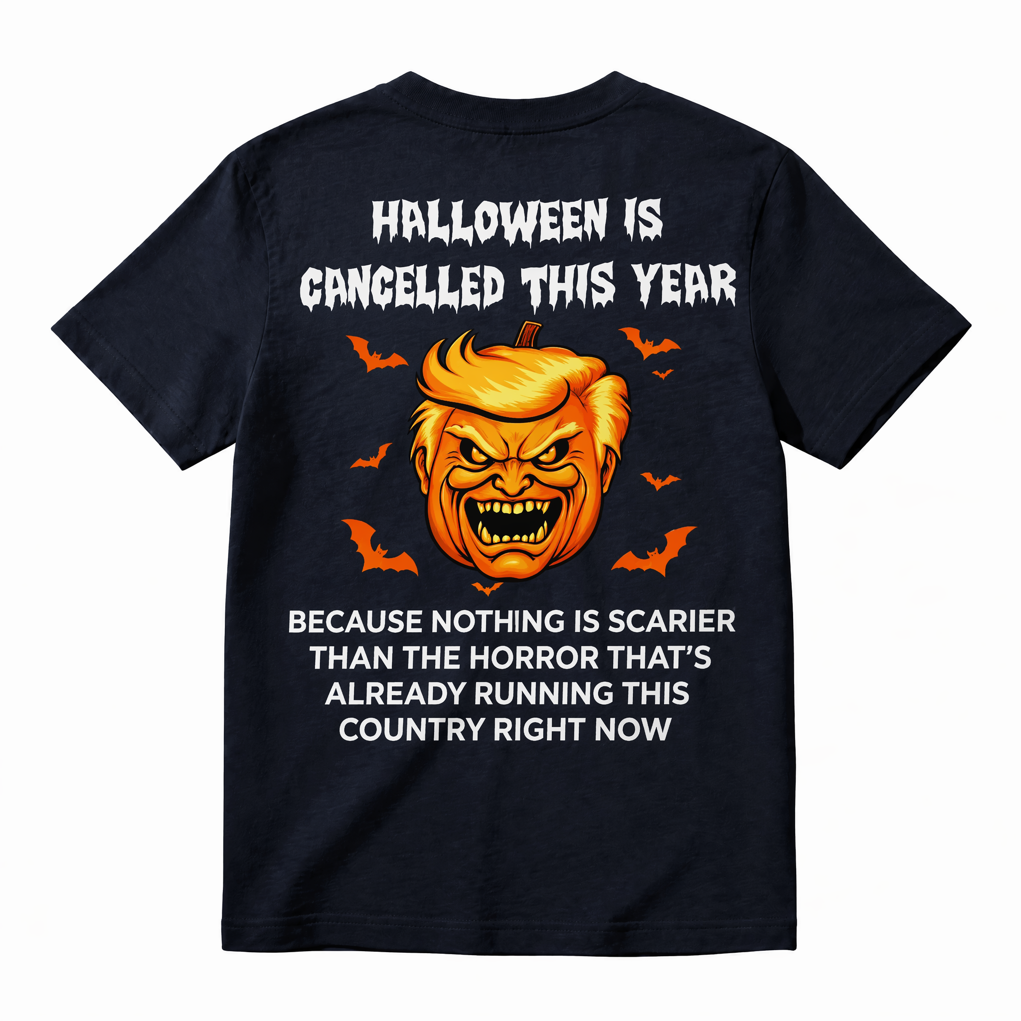 Halloween Is Cancelled Funny Pumpkin T-Shirt | Spooky Halloween Graphic Tee | Horror Season Unisex Shirt
