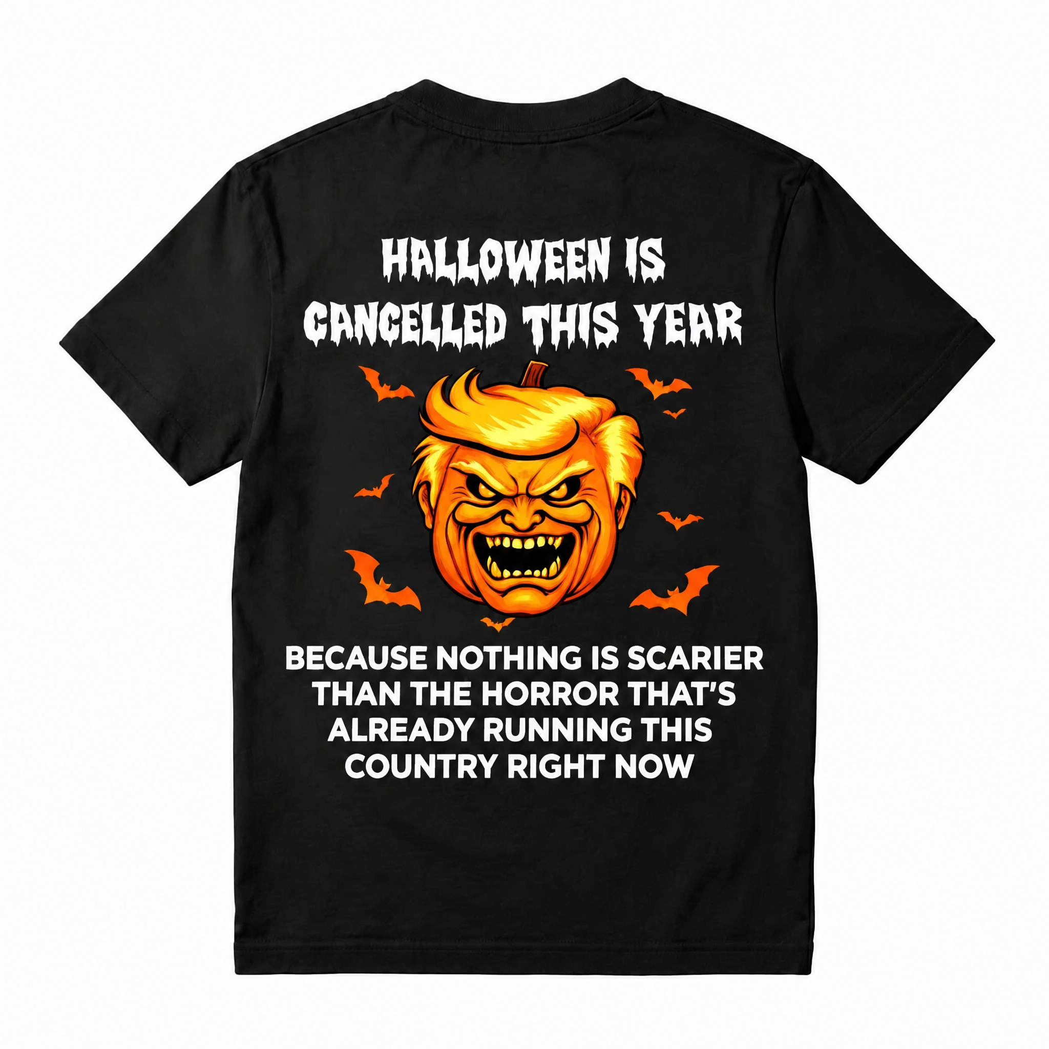Halloween Is Cancelled Funny Pumpkin T-Shirt | Spooky Halloween Graphic Tee | Horror Season Unisex Shirt