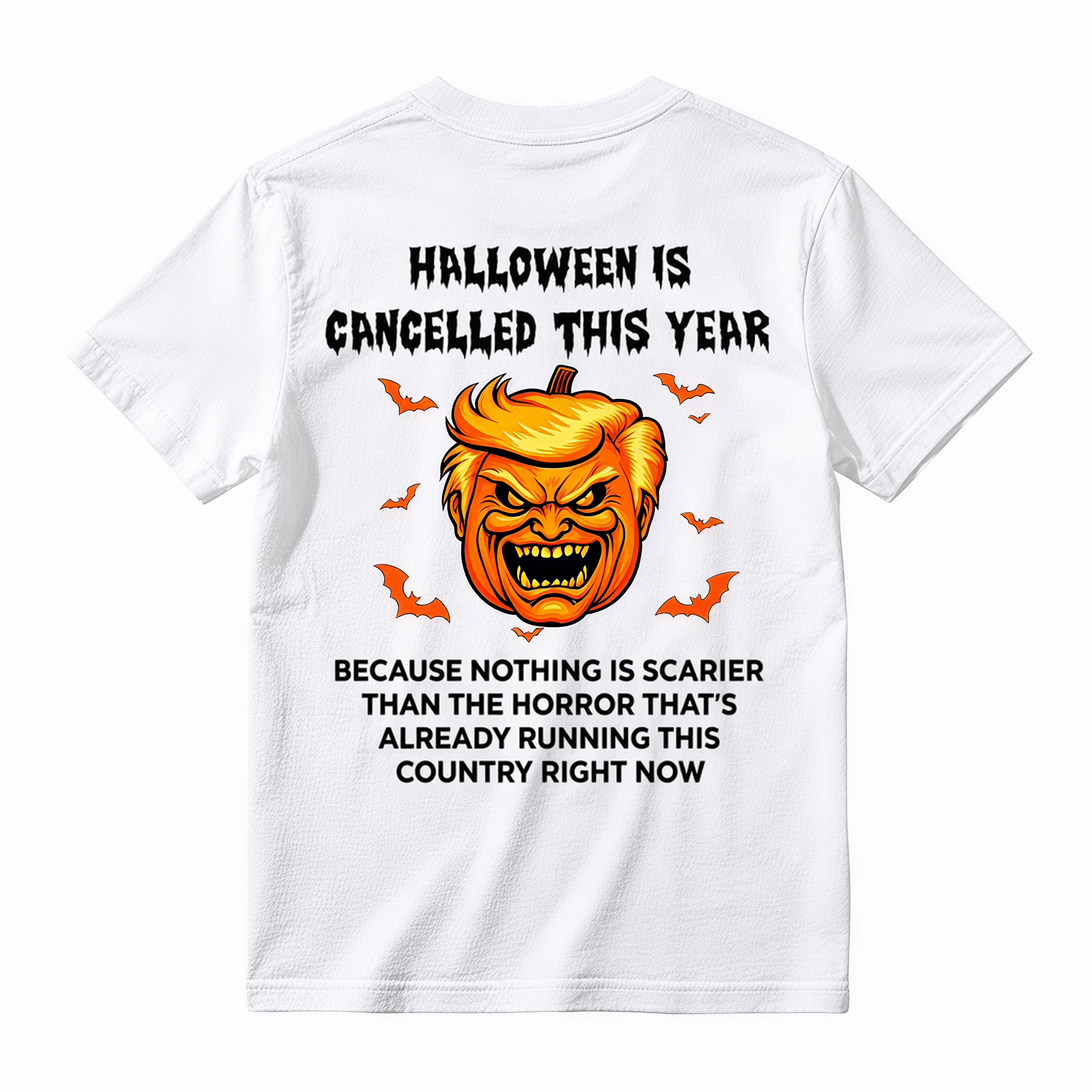 Halloween Is Cancelled Funny Pumpkin T-Shirt | Spooky Halloween Graphic Tee | Horror Season Unisex Shirt
