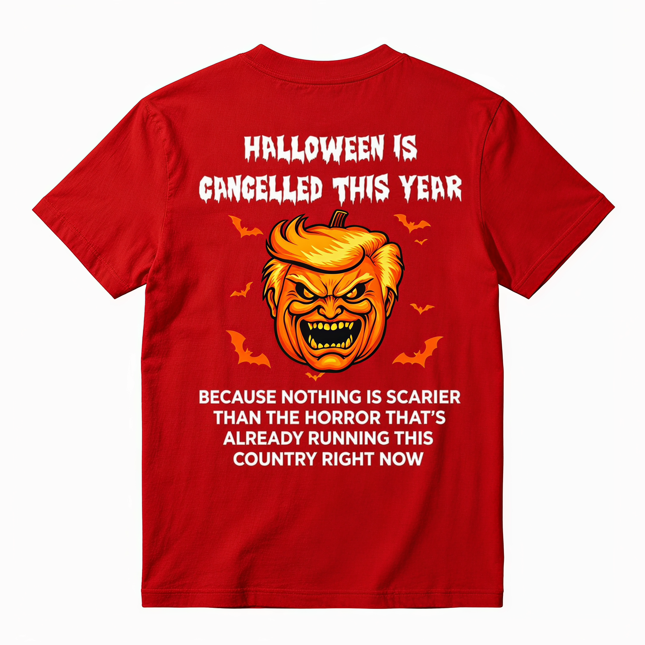 Halloween Is Cancelled Funny Pumpkin T-Shirt | Spooky Halloween Graphic Tee | Horror Season Unisex Shirt