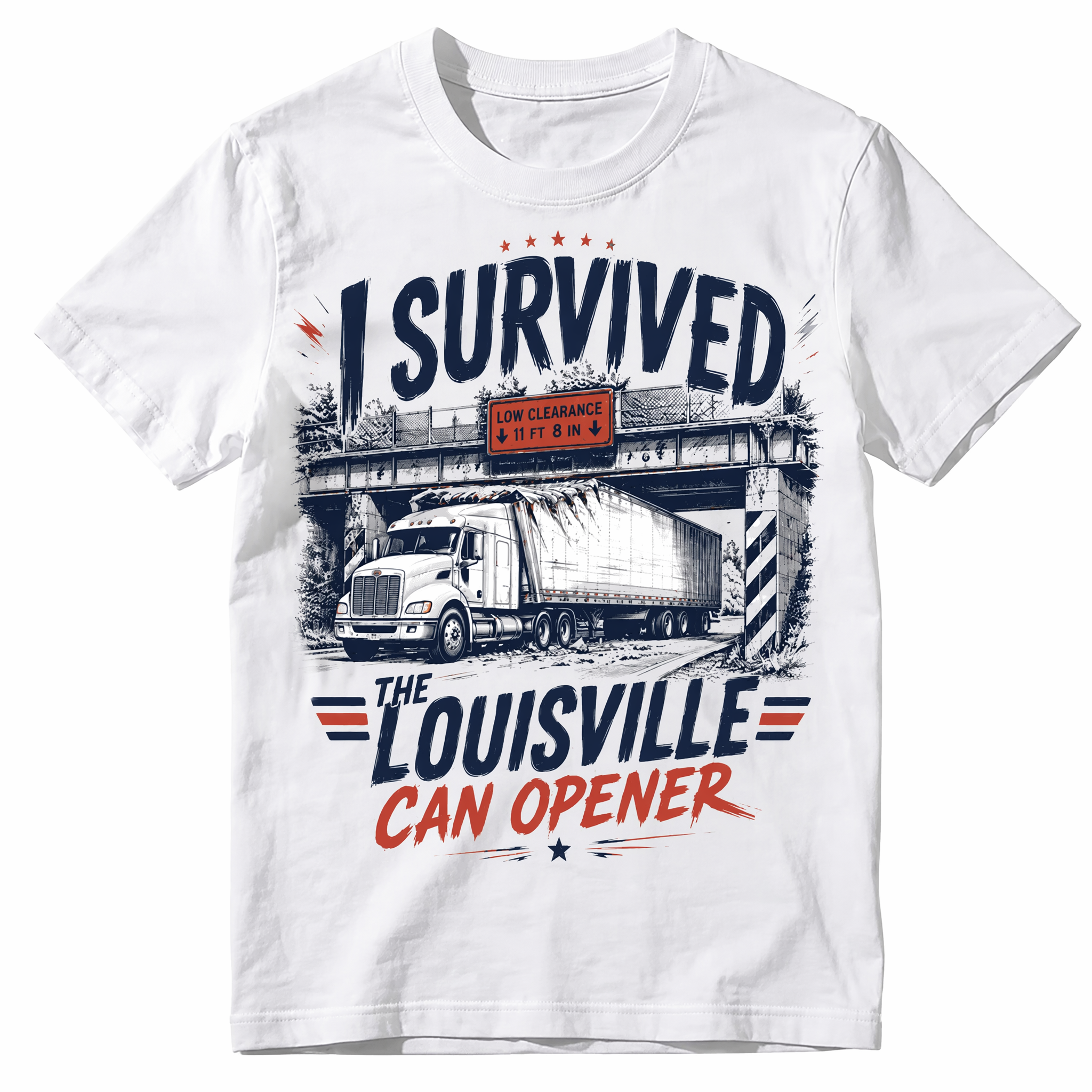 I Survived The Louisville Can Opener T-Shirt, Funny Truck Driver Graphic Tee, Semi Truck Lover Shirt, Vintage Transportation Unisex Shirt