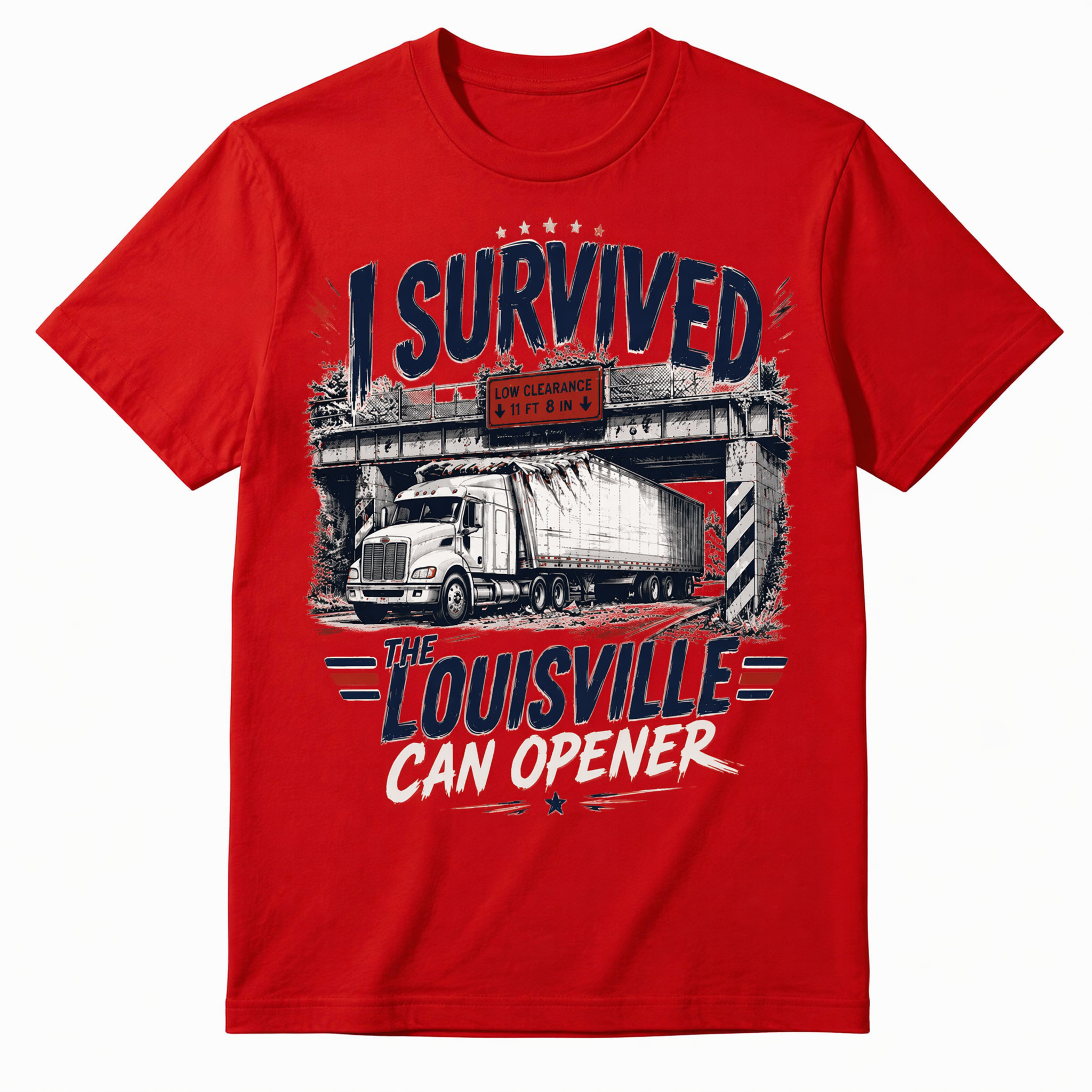 I Survived The Louisville Can Opener T-Shirt, Funny Truck Driver Graphic Tee, Semi Truck Lover Shirt, Vintage Transportation Unisex Shirt