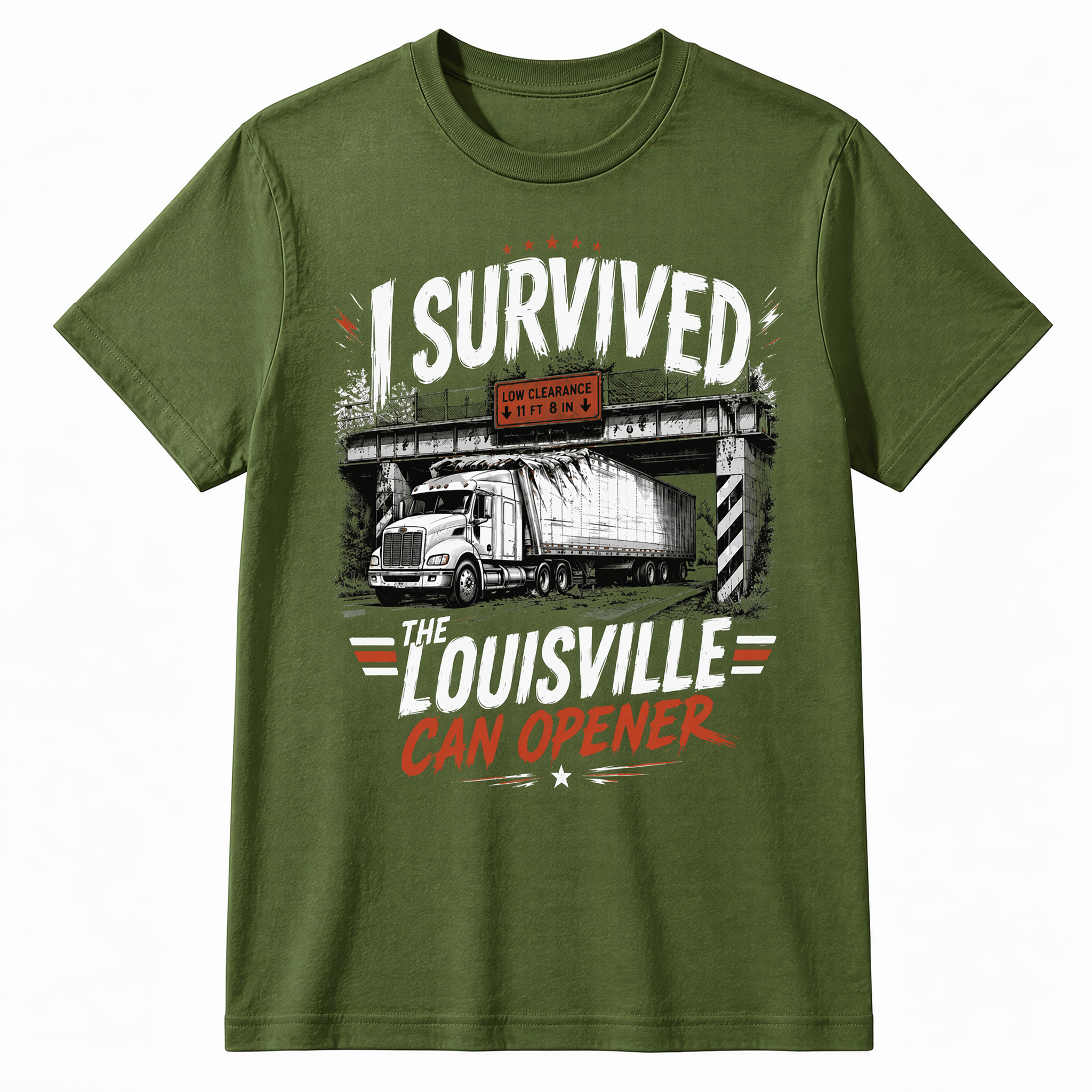 I Survived The Louisville Can Opener T-Shirt, Funny Truck Driver Graphic Tee, Semi Truck Lover Shirt, Vintage Transportation Unisex Shirt