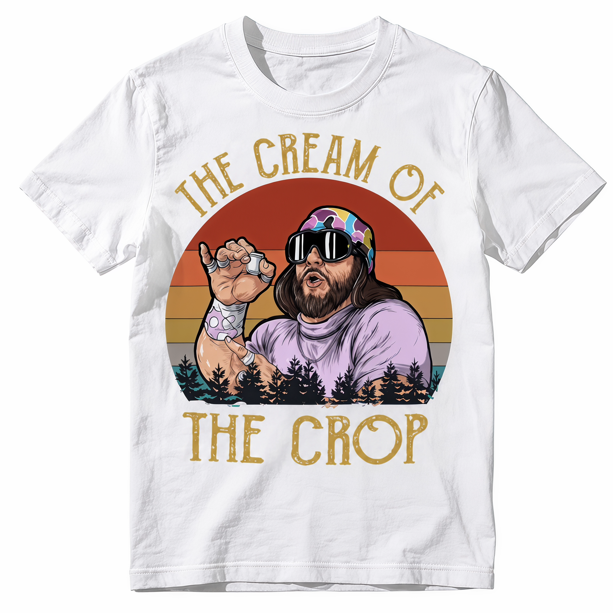 The Cream of the Crop Vintage Wrestling Graphic T-Shirt, Retro 80s Wrestler Tee, Classic Sports Fan Unisex Cotton Shirt