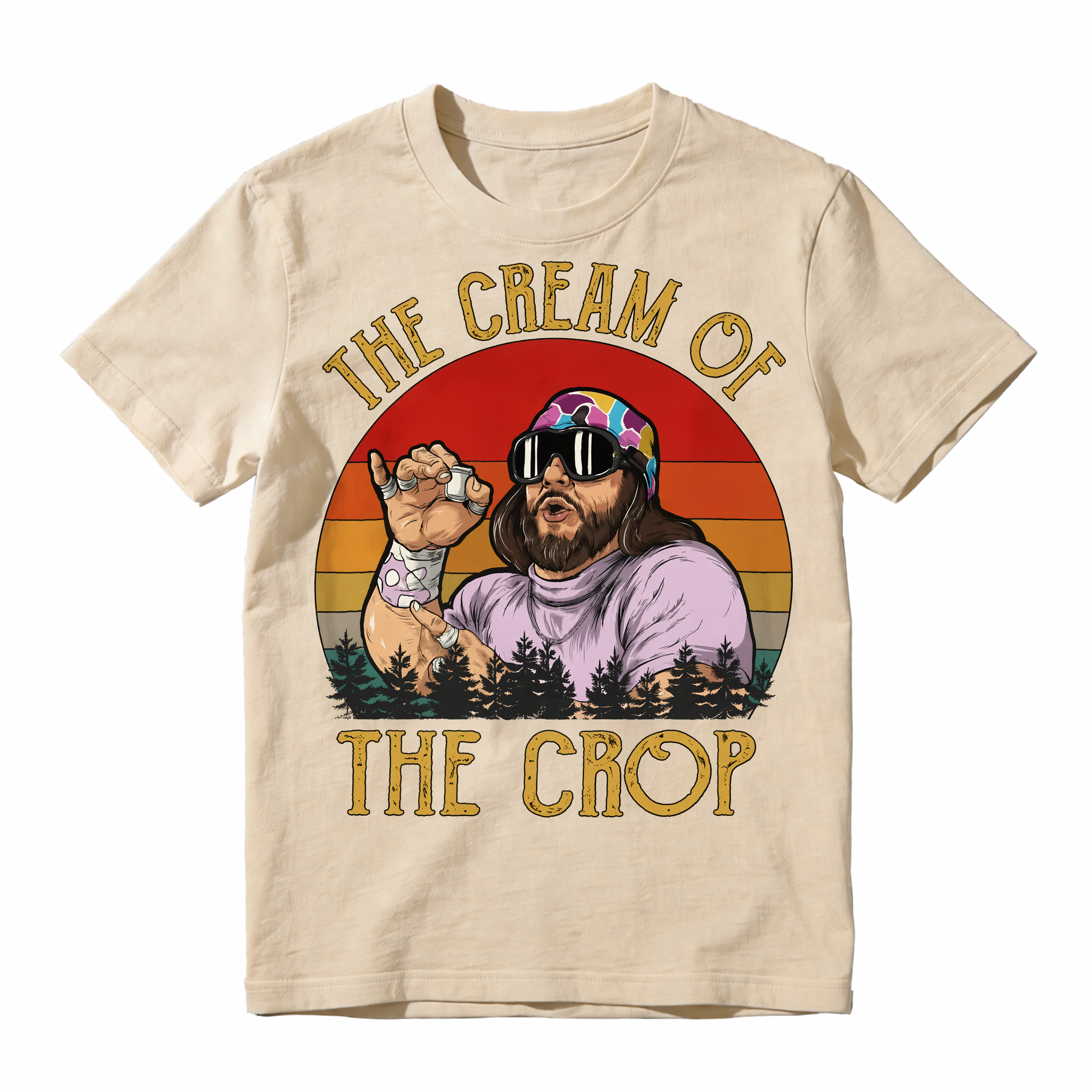 The Cream of the Crop Vintage Wrestling Graphic T-Shirt, Retro 80s Wrestler Tee, Classic Sports Fan Unisex Cotton Shirt