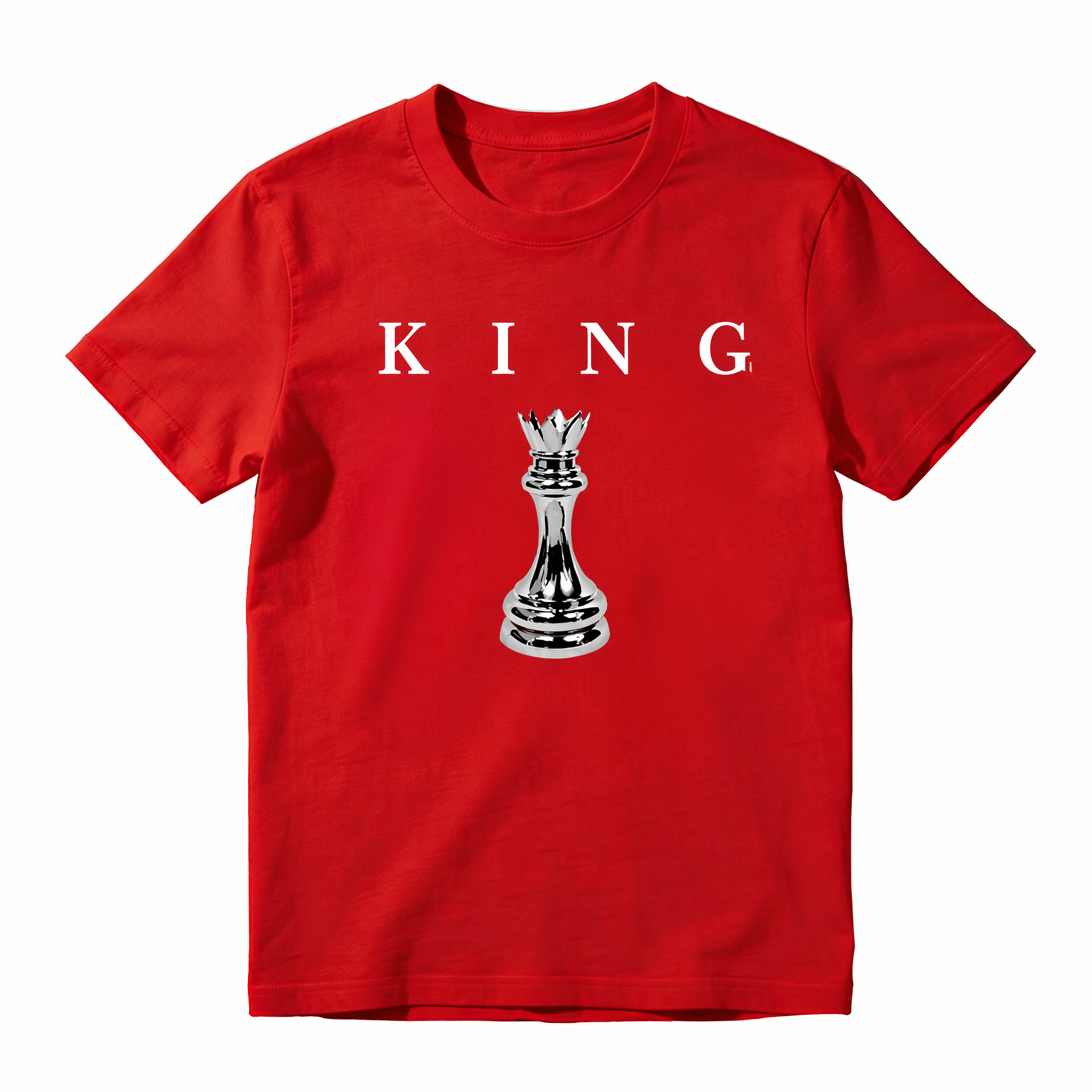 Men's short-sleeved T-shirt, letter print crew neck, summer running T-shirt，This chess king-patterned T-shirt is made of 100% pure cotton, offering a loose, comfortable, and stylish look
