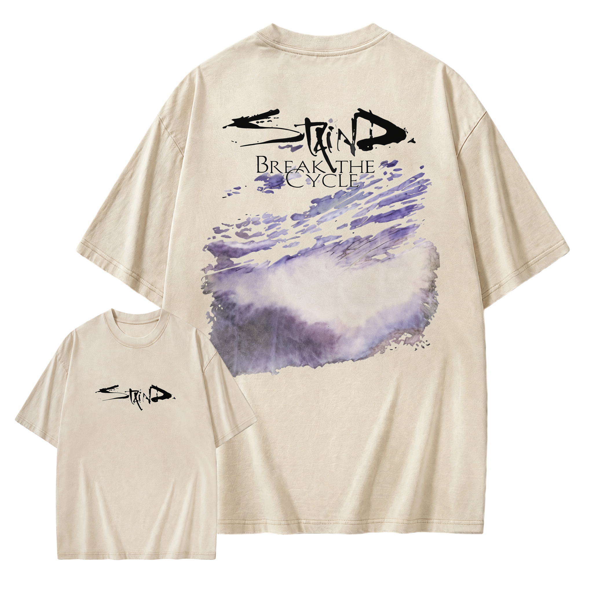 Break The Cycle Vintage Washed Graphic T-Shirt, Oversized Streetwear Cotton Tee