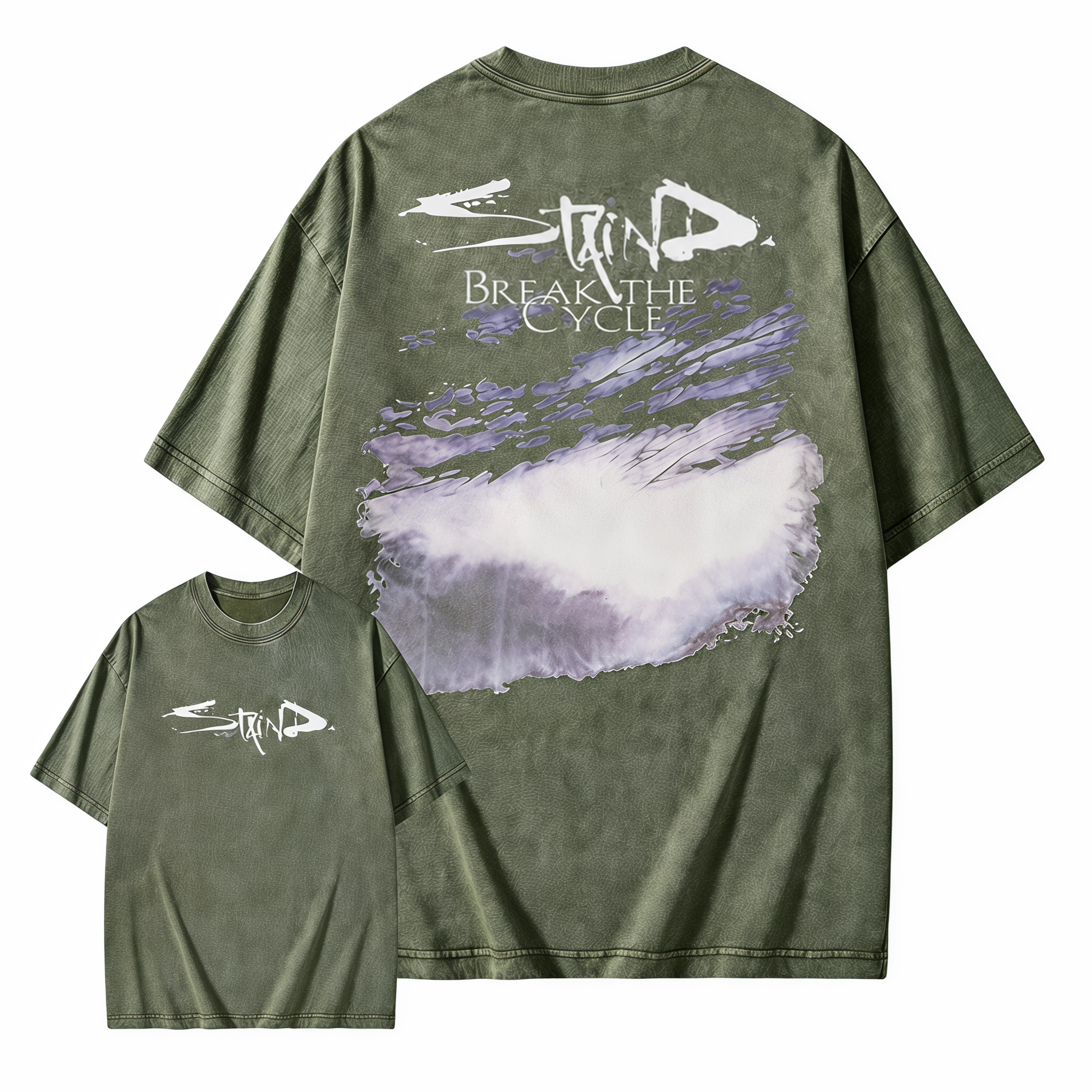 Break The Cycle Vintage Washed Graphic T-Shirt, Oversized Streetwear Cotton Tee