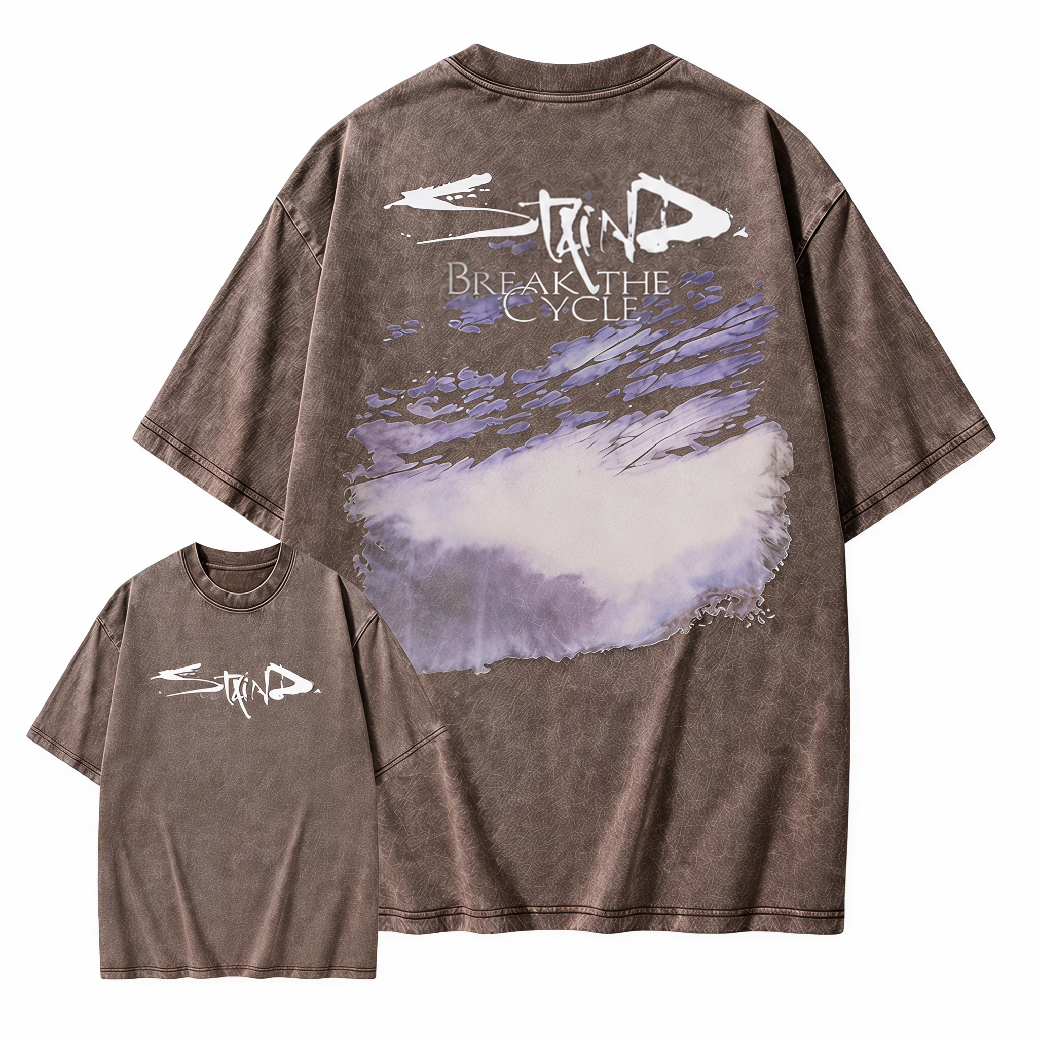 Break The Cycle Vintage Washed Graphic T-Shirt, Oversized Streetwear Cotton Tee
