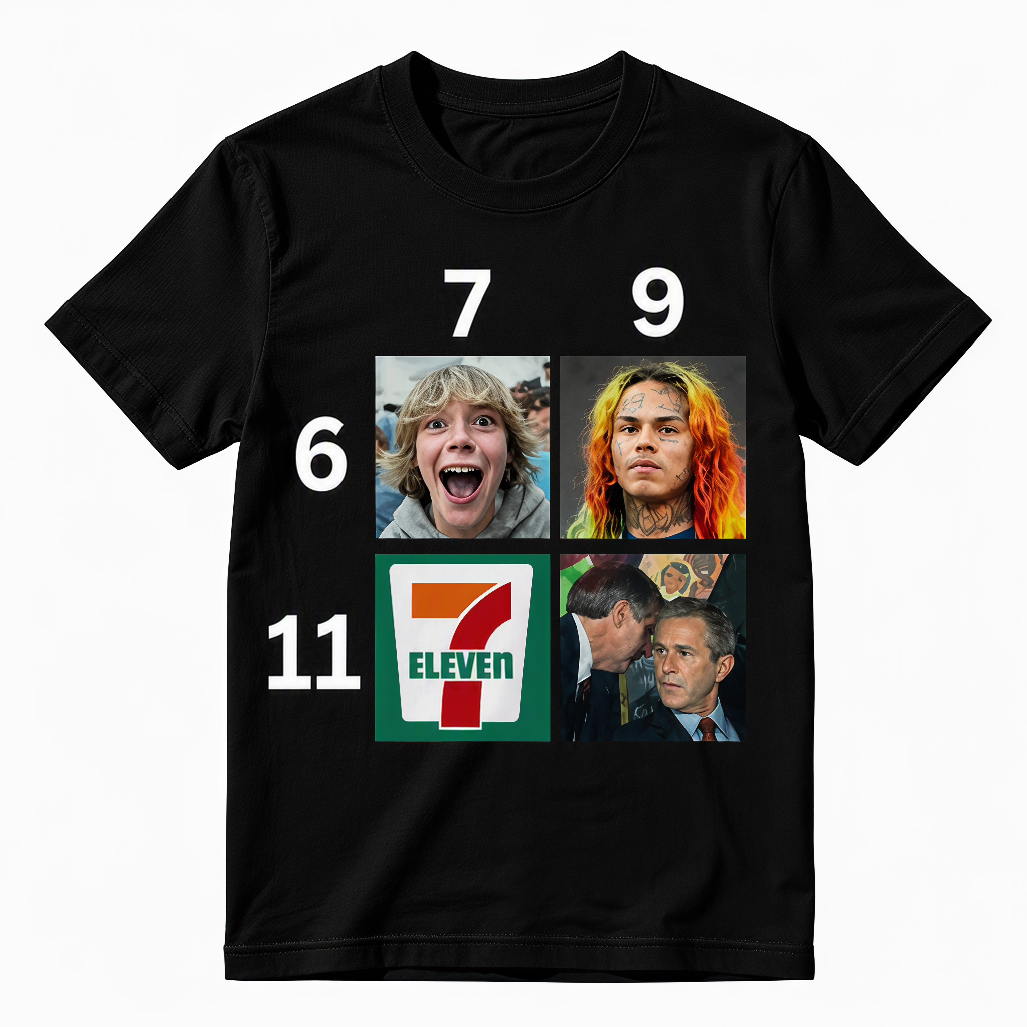 Funny Math Grid Meme T-Shirt - Dark Humor 7-11 9/11 Sarcastic Graphic Tee for Men Women