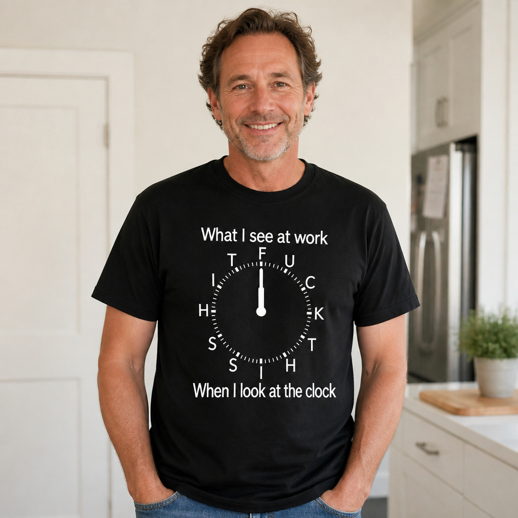 "What I See At Work When I Look At The Clock" Funny Graphic T-Shirt