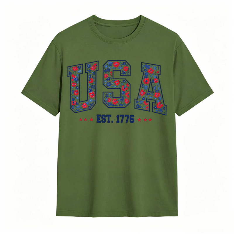 Comfort Colors Floral USA T-Shirt