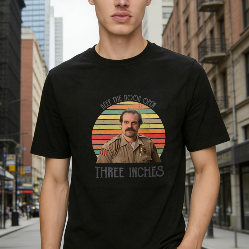 Keep The Door Open Three Inches Retro Vintage Style Unisex Classic T-shirt