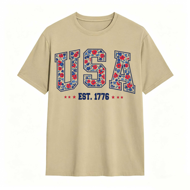 Comfort Colors Floral USA T-Shirt