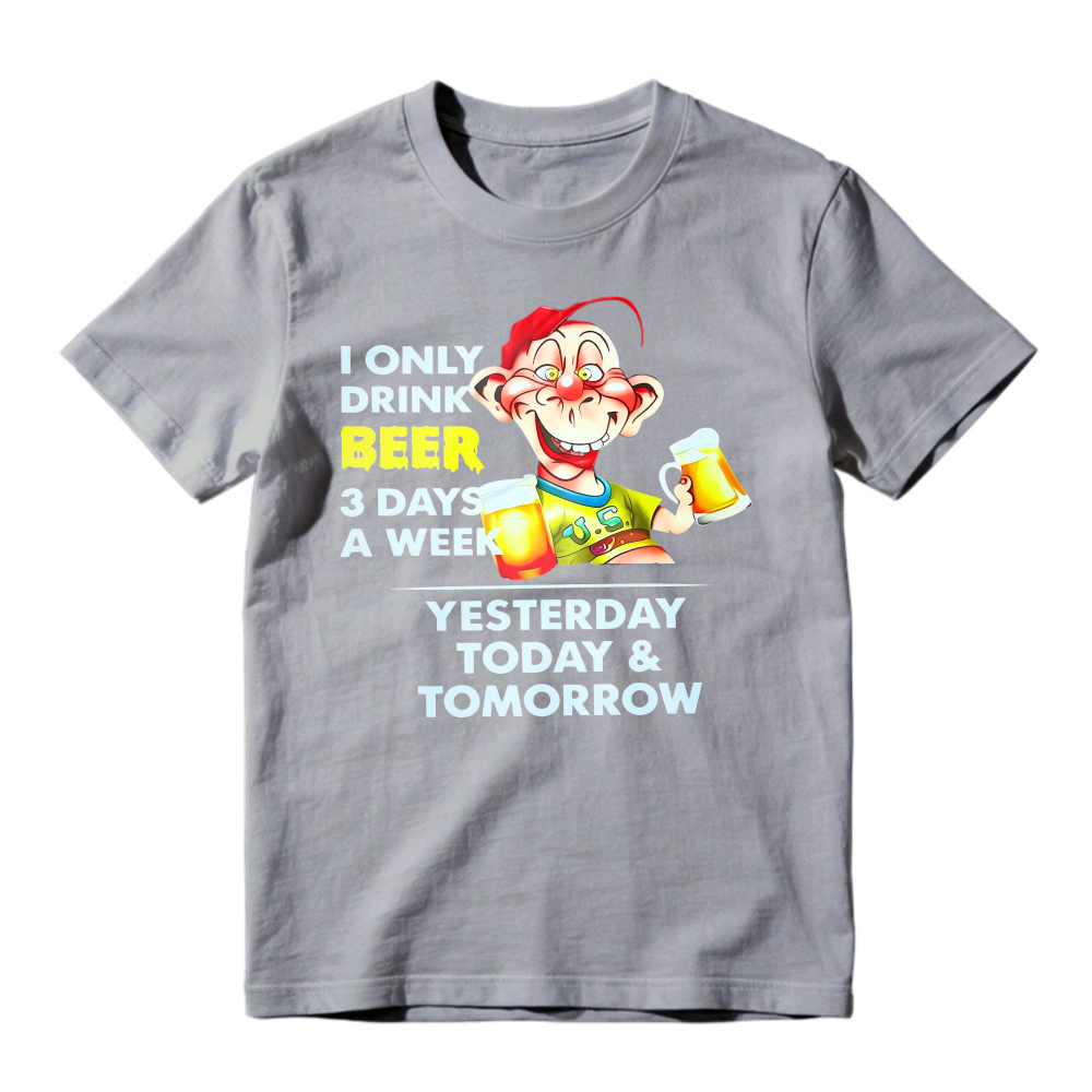 Cartoon Monkey Drinking Beer I Only Drink Beer 3 Days A Week Yesterday Today And Tomorrow Unisex Classic T-shirt