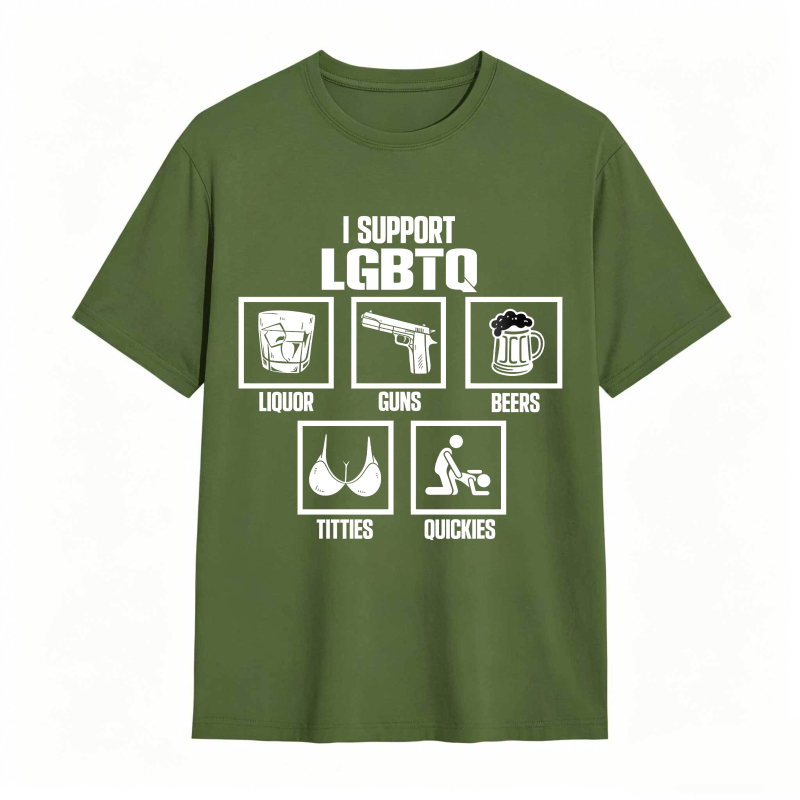 I Support Lgbtq Liquor Guns Beers Titties Quickies Unisex Classic T-shirt