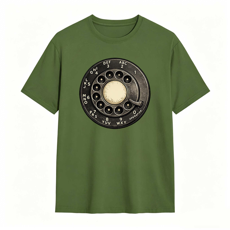 Retro Rotary Phone Dial Pattern T-shirt