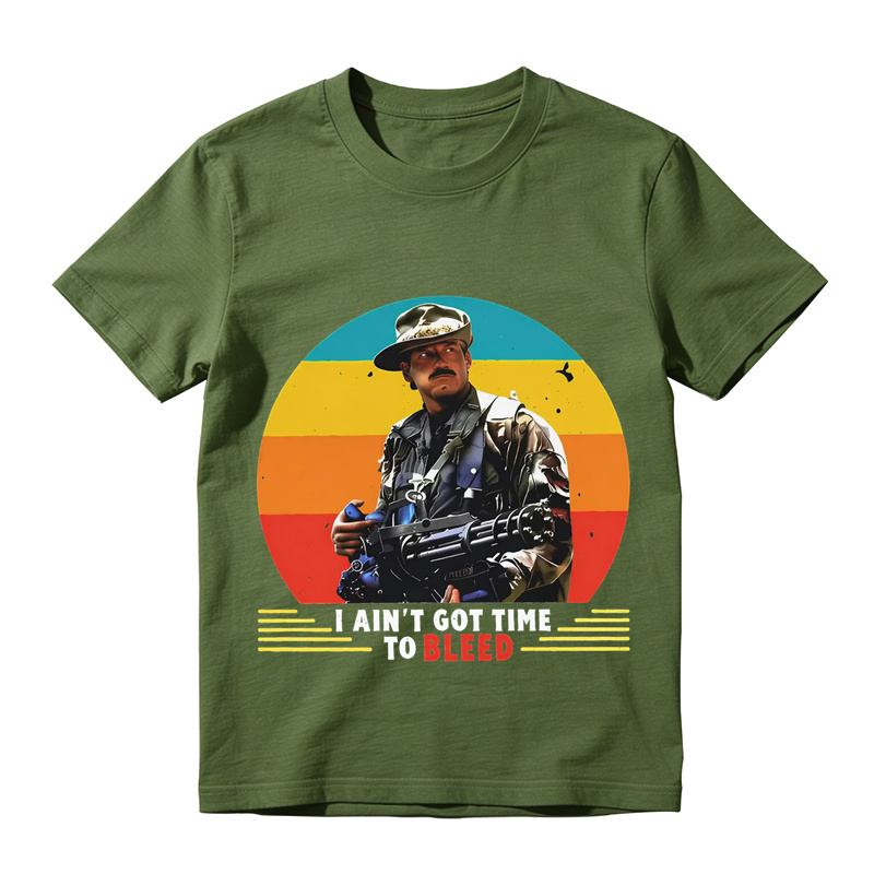 I Ain't Got Time To Bleed Shirt, Predator Movie Quote Graphic T-Shirt