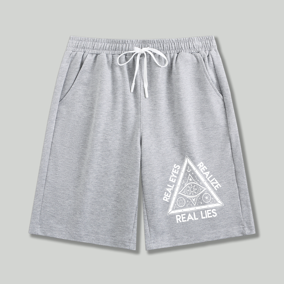 Dorawear™ Real Eyes Realize Real Lies Triangle Symbol Shorts-Dorawear