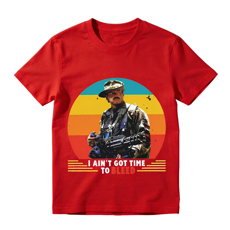 I Ain't Got Time To Bleed Shirt, Predator Movie Quote Graphic T-Shirt