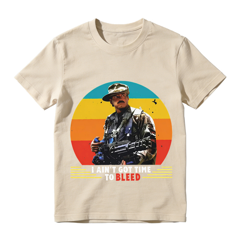 I Ain't Got Time To Bleed Shirt, Predator Movie Quote Graphic T-Shirt