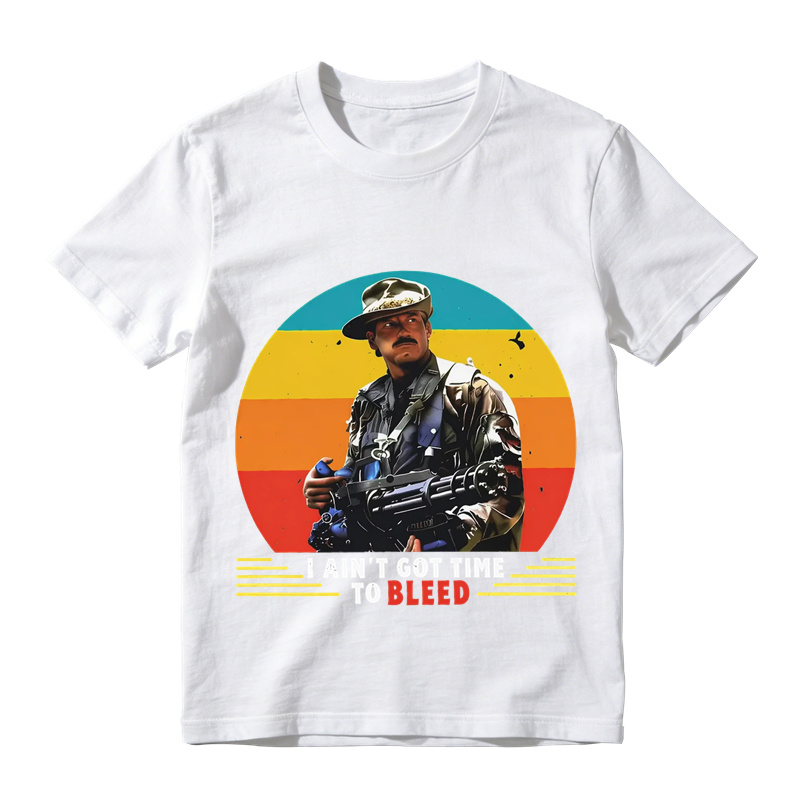 I Ain't Got Time To Bleed Shirt, Predator Movie Quote Graphic T-Shirt