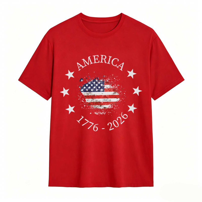 America 250th Anniversary Patriotic USA Flag Graphic Tee